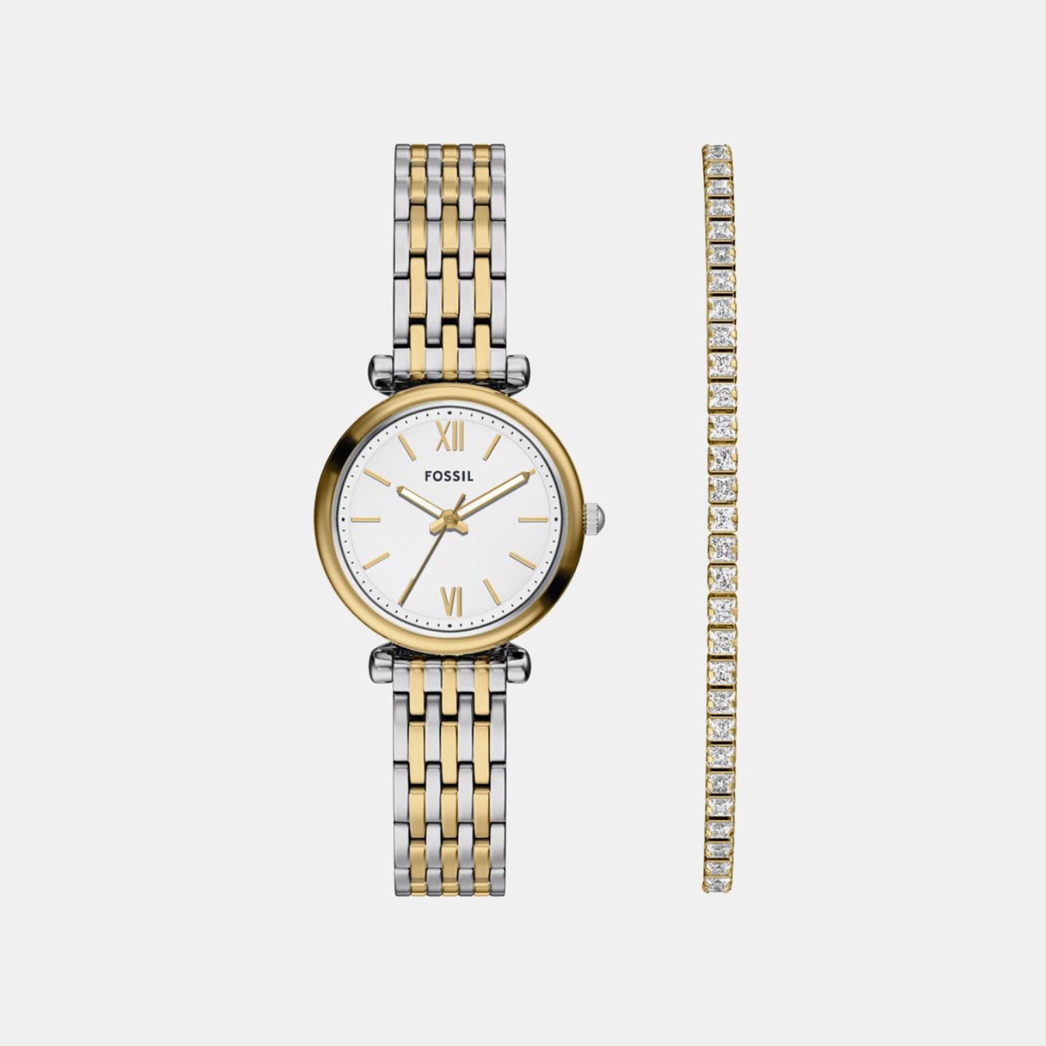 Carlie Women Quartz Silver Dial Analog Stainless Steel Watch ES5450SET