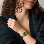 Harlow Women Quartz Green Dial Analog Stainless Steel Watch ES5451