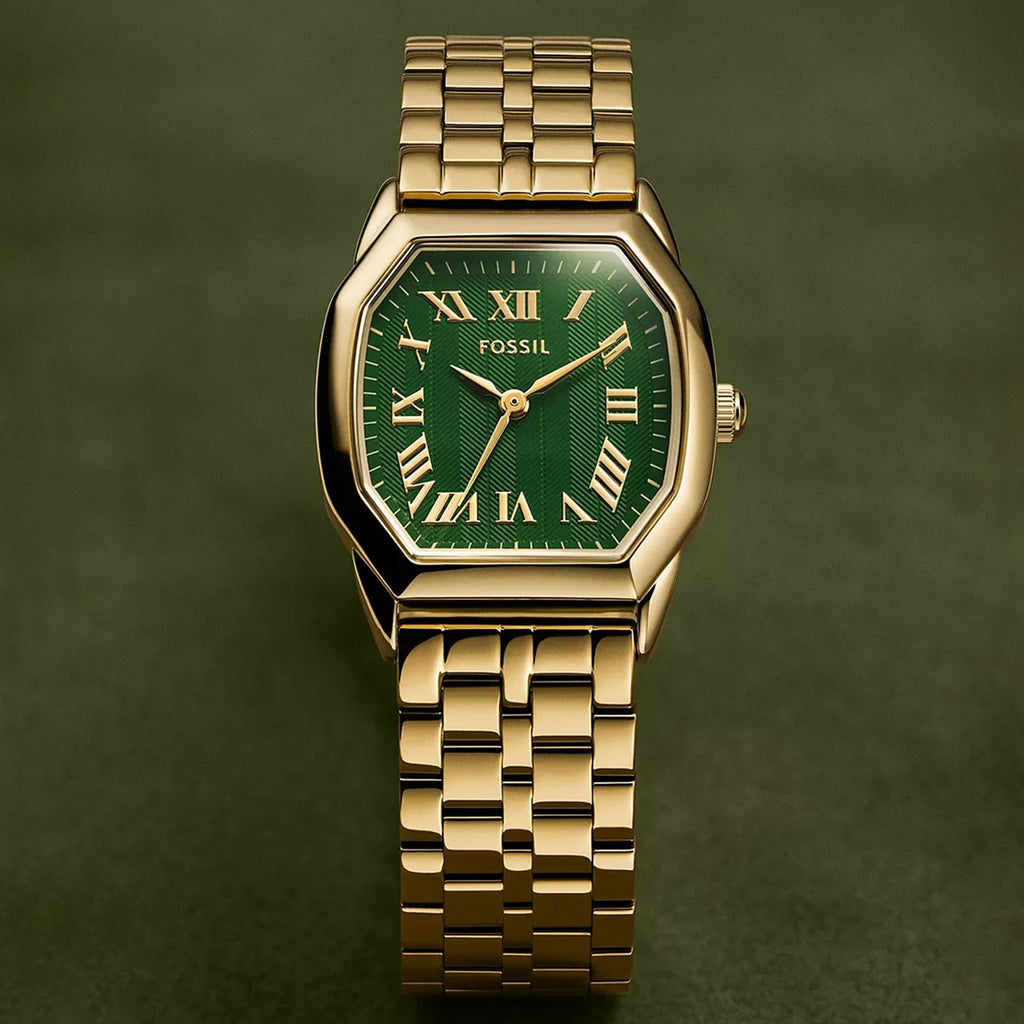 Harlow Women Quartz Green Dial Analog Stainless Steel Watch ES5451