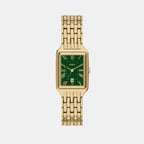 Raquel Women Quartz Green Dial Analog Stainless Steel Watch ES5452
