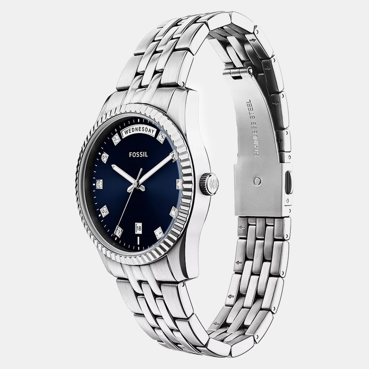 Scarlette Women Quartz Blue Dial Analog Stainless Steel Watch ES5457
