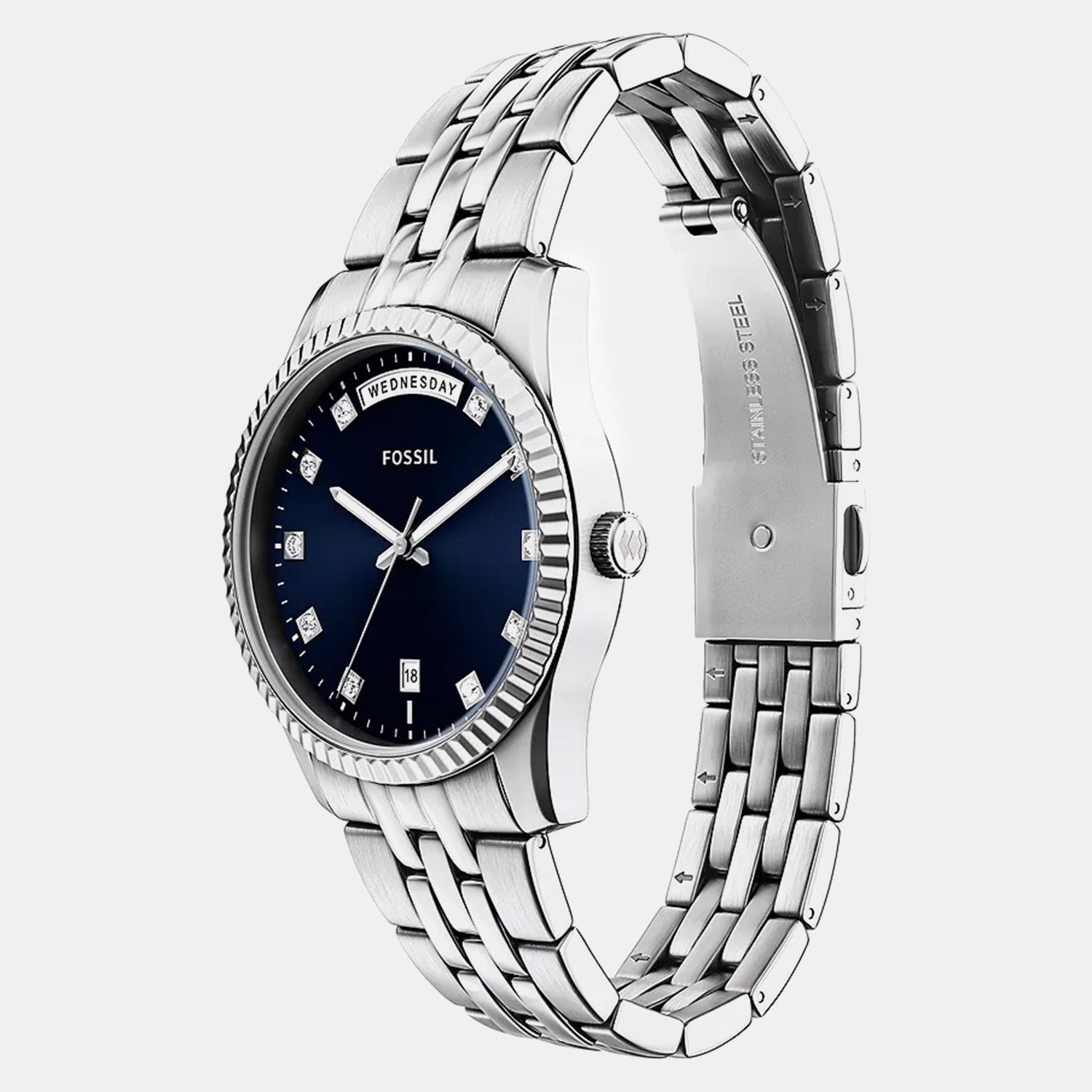 Scarlette Women Quartz Blue Dial Analog Stainless Steel Watch ES5457
