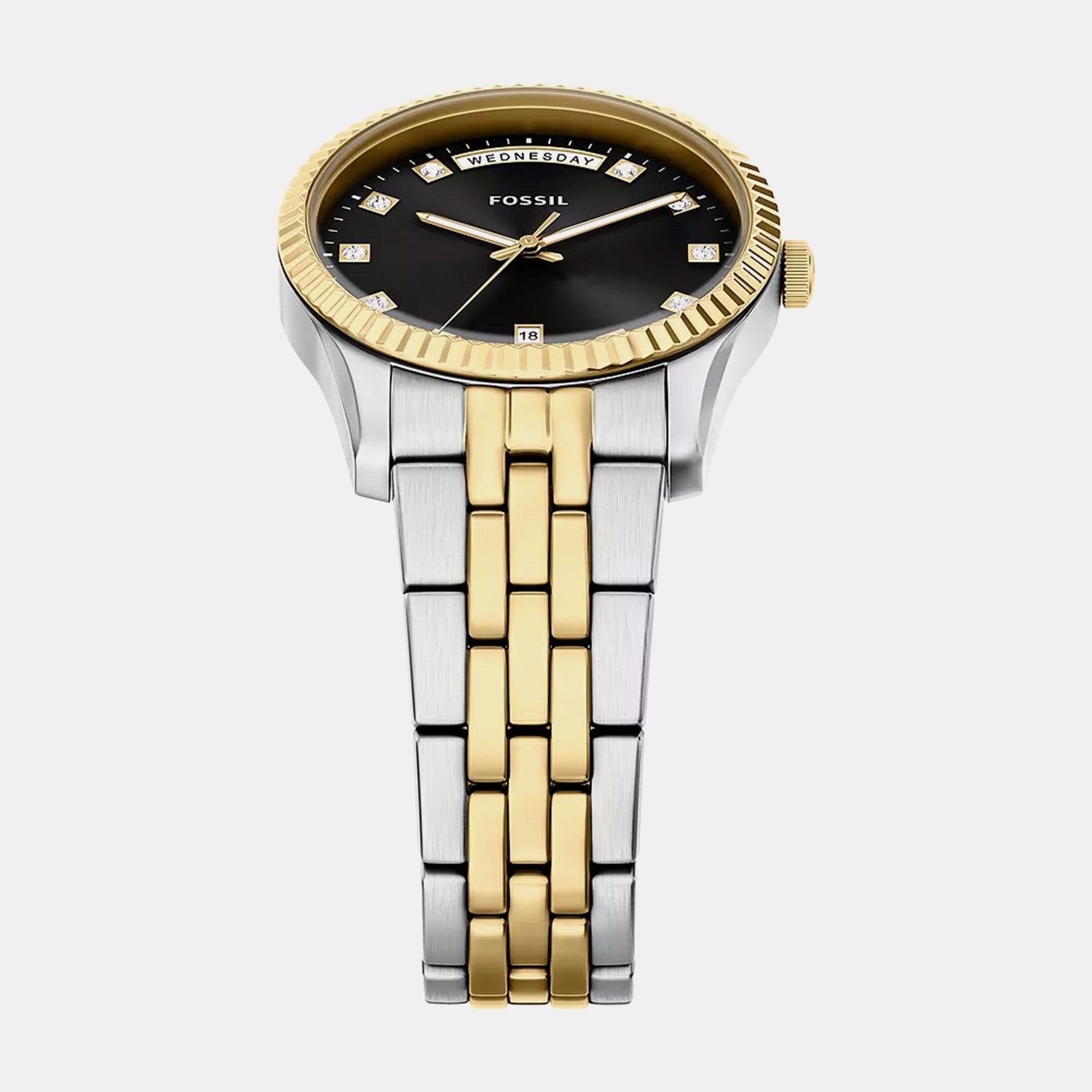 Scarlette Women Quartz Black Dial Analog Stainless Steel Watch ES5458