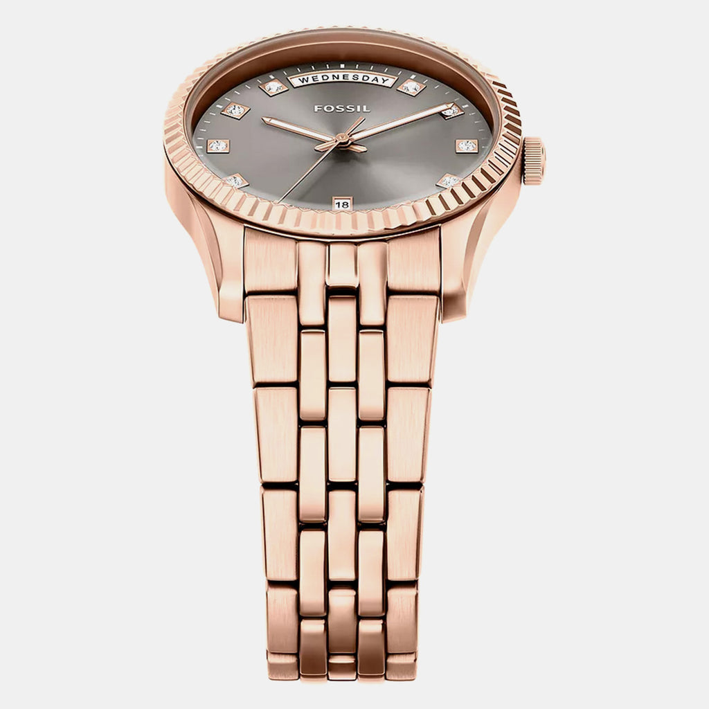Scarlette Women Quartz Grey Dial Analog Stainless Steel Watch ES5459