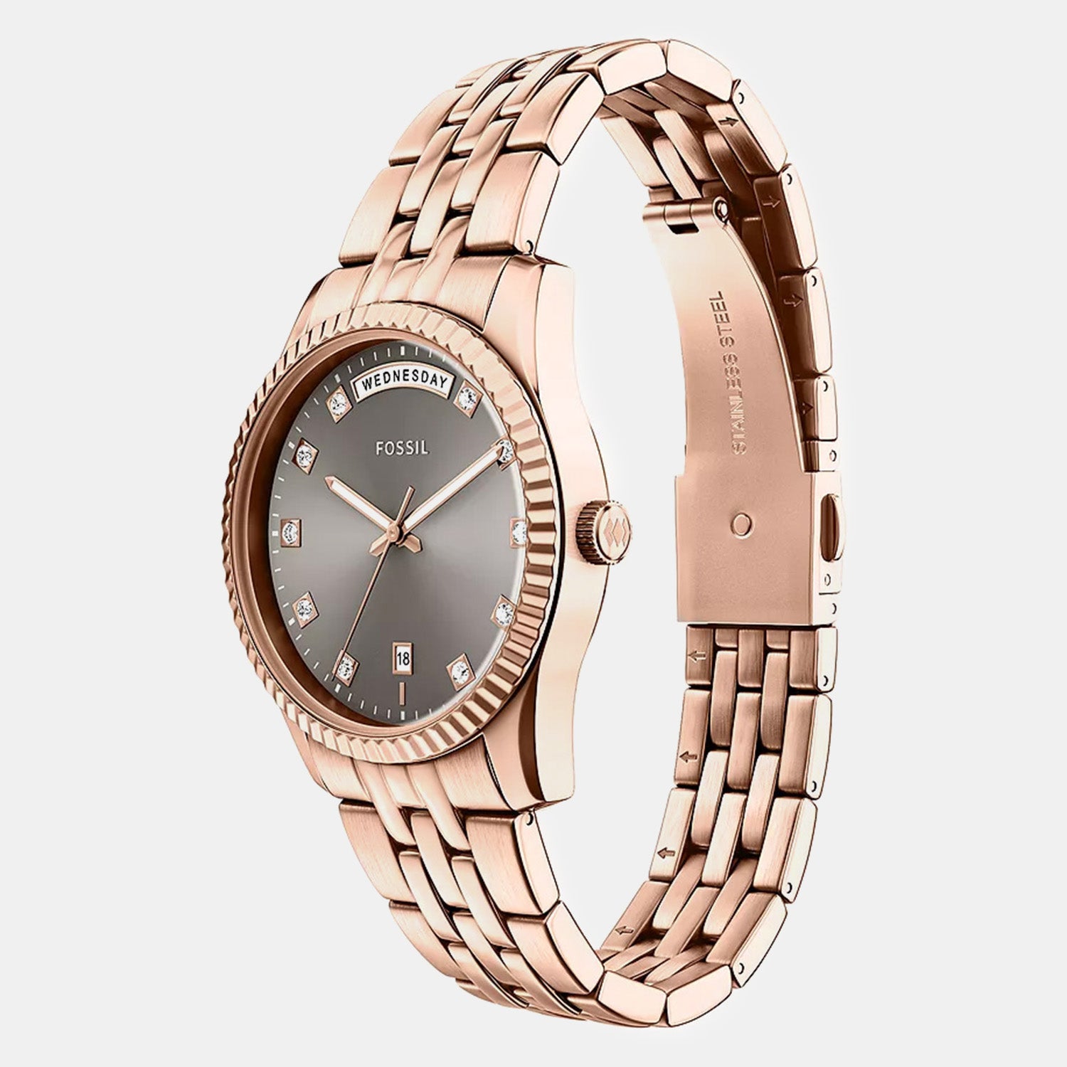 Scarlette Women Quartz Grey Dial Analog Stainless Steel Watch ES5459