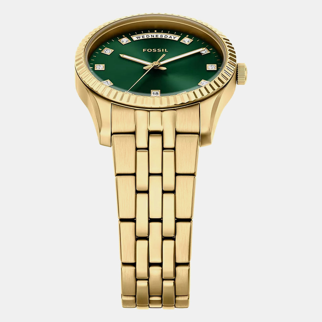 Scarlette Women Quartz Green Dial Analog Stainless Steel Watch ES5460