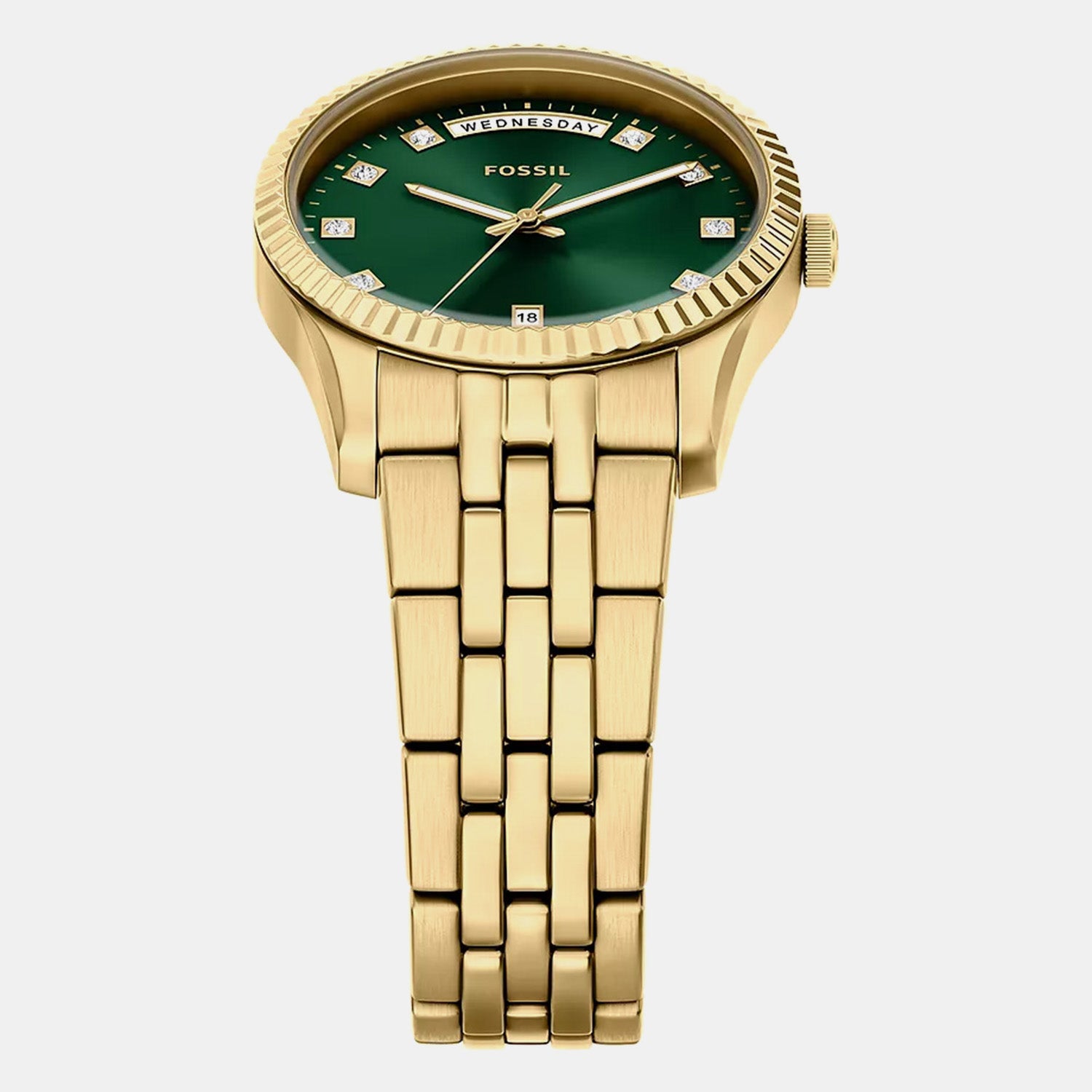 Scarlette Women Quartz Green Dial Analog Stainless Steel Watch ES5460