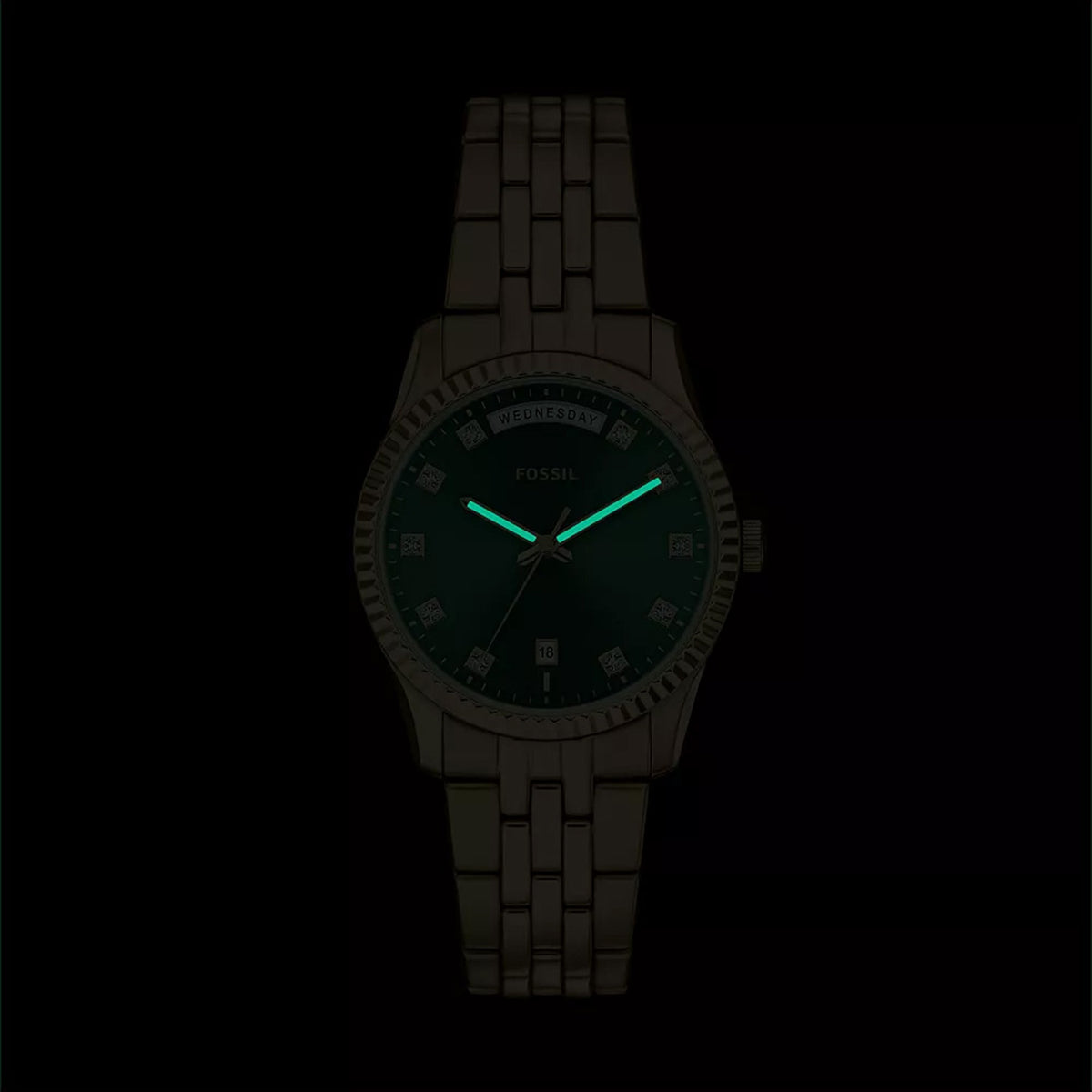 Scarlette Women Quartz Green Dial Analog Stainless Steel Watch ES5460