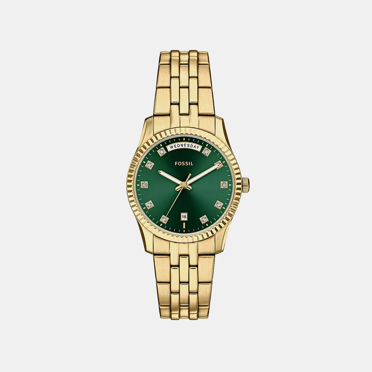 Scarlette Women Quartz Green Dial Analog Stainless Steel Watch ES5460