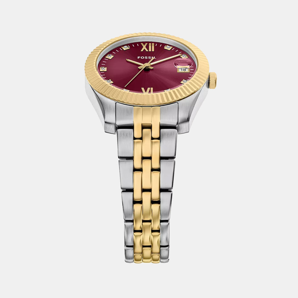 Scarlette Women Quartz Pink Dial Analog Stainless Steel Watch ES5461