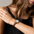 Carlie Women Quartz White Dial Analog Leather Watch ES5464
