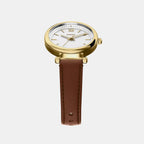 Carlie Women Quartz White Dial Analog Leather Watch ES5464