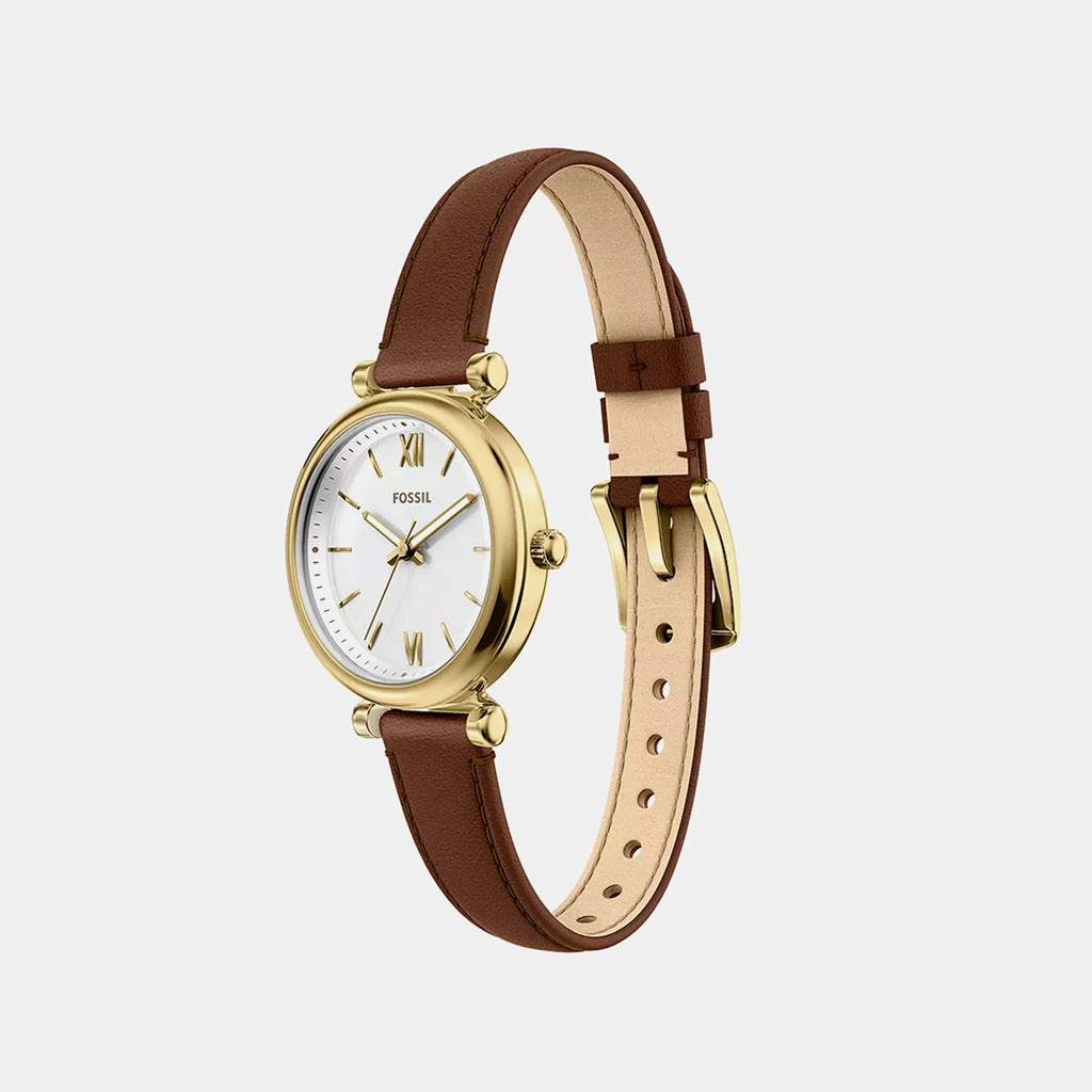 Carlie Women Quartz White Dial Analog Leather Watch ES5464