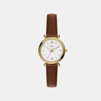 Carlie Women Quartz White Dial Analog Leather Watch ES5464