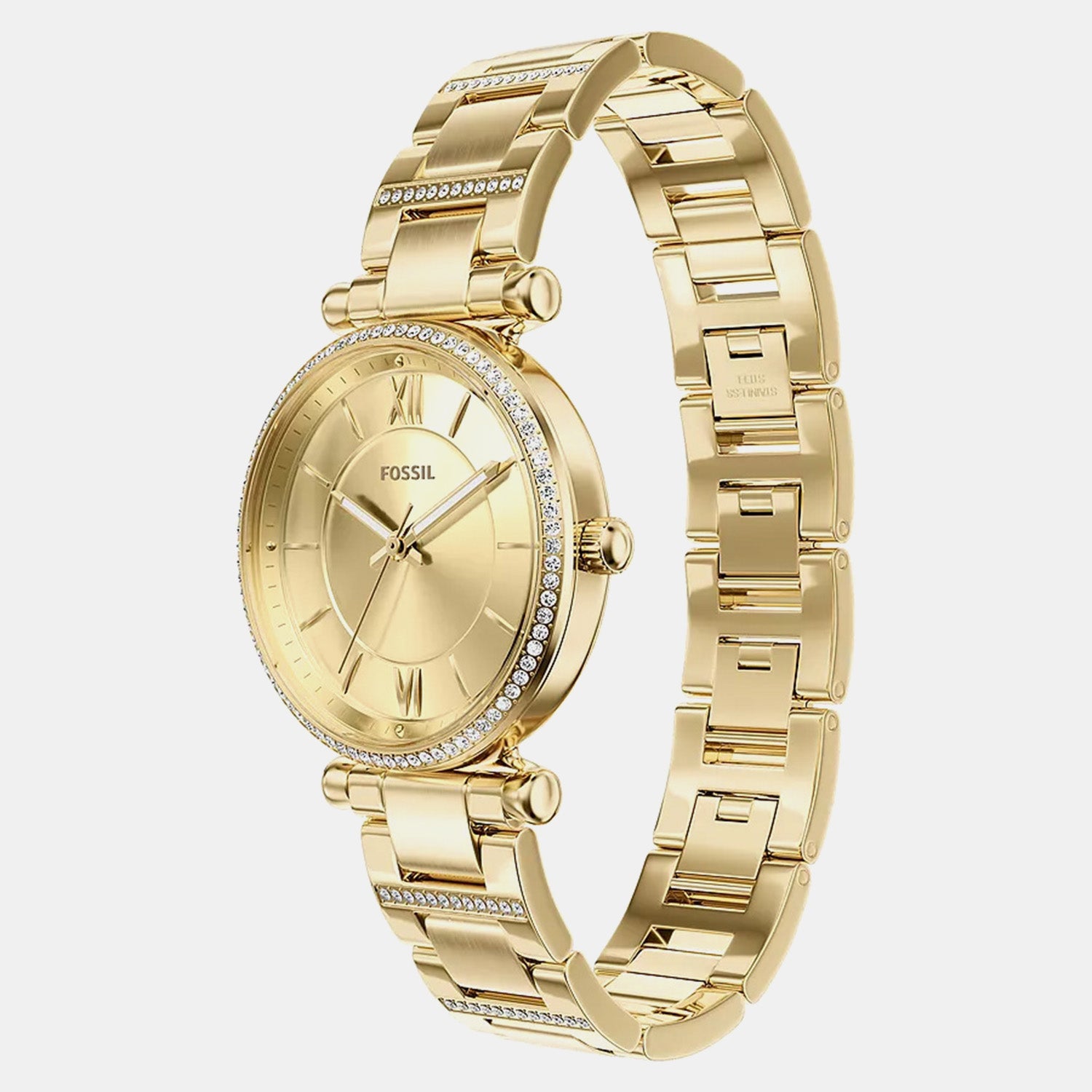 Carlie Women Quartz Gold Dial Analog Stainless Steel Watch ES5465