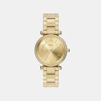 Carlie Women Quartz Gold Dial Analog Stainless Steel Watch ES5465