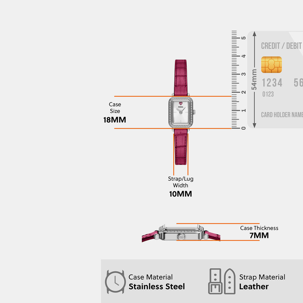 Raquel Women Quartz Silver Dial Analog Leather Watch ES5466