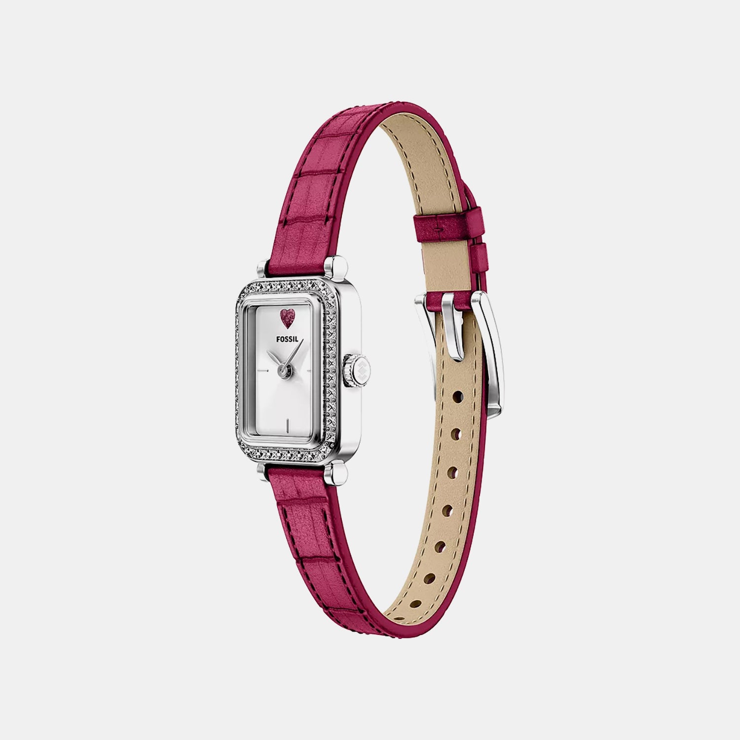 Raquel Women Quartz Silver Dial Analog Leather Watch ES5466