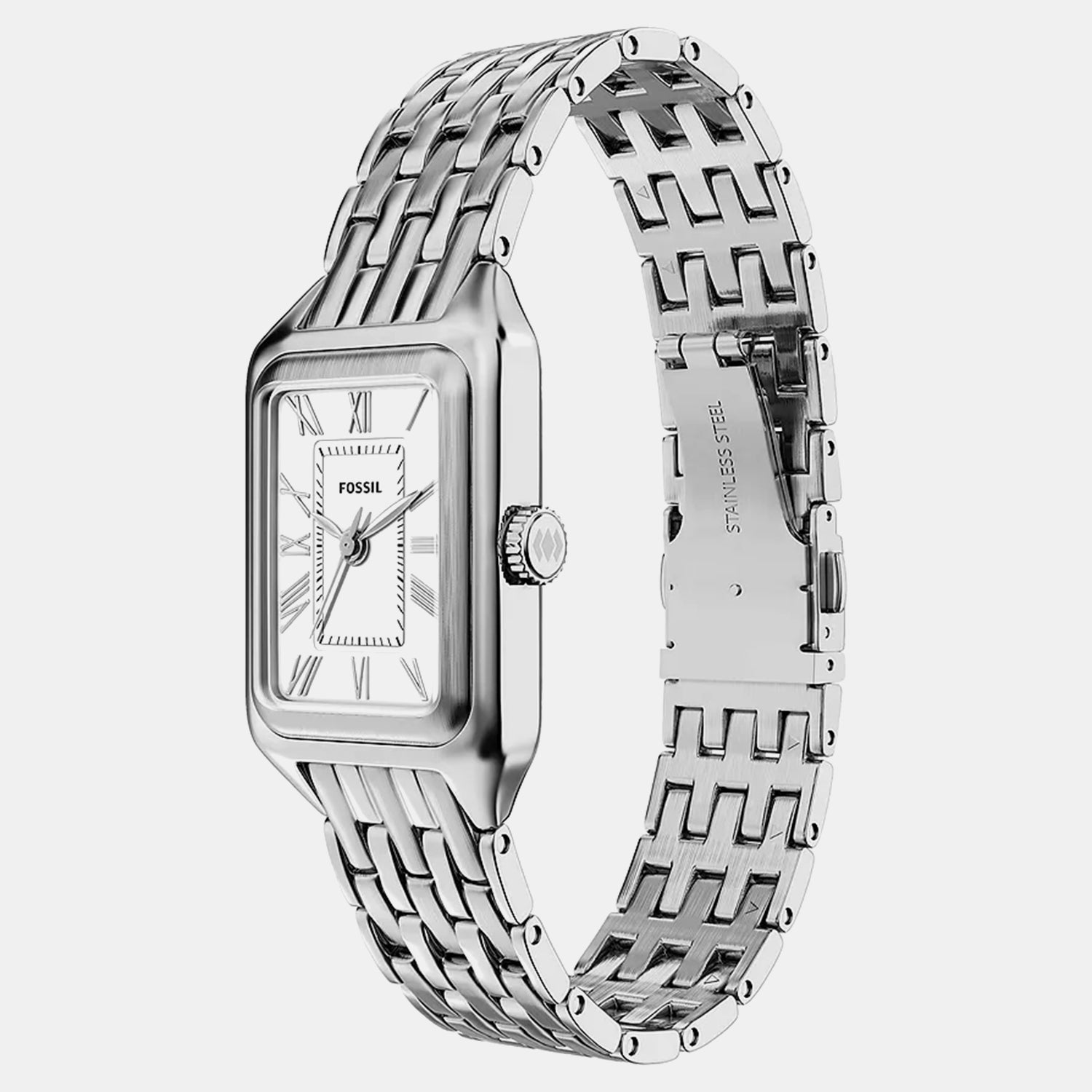 Women Quartz Silver Dial Analog Stainless Steel Watch ES5469