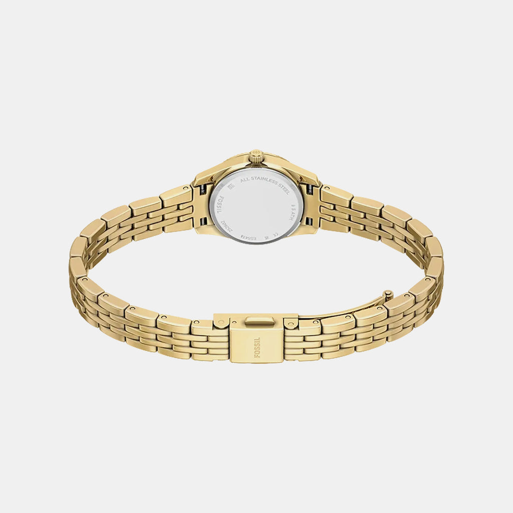 Scarlette Women Quartz Gold Dial Analog Stainless Steel Watch ES5474