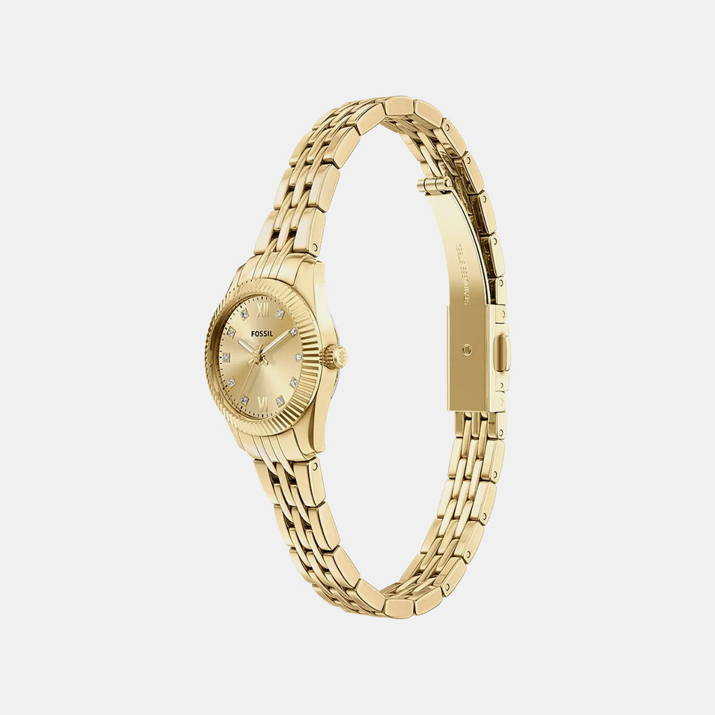 Scarlette Women Quartz Gold Dial Analog Stainless Steel Watch ES5474