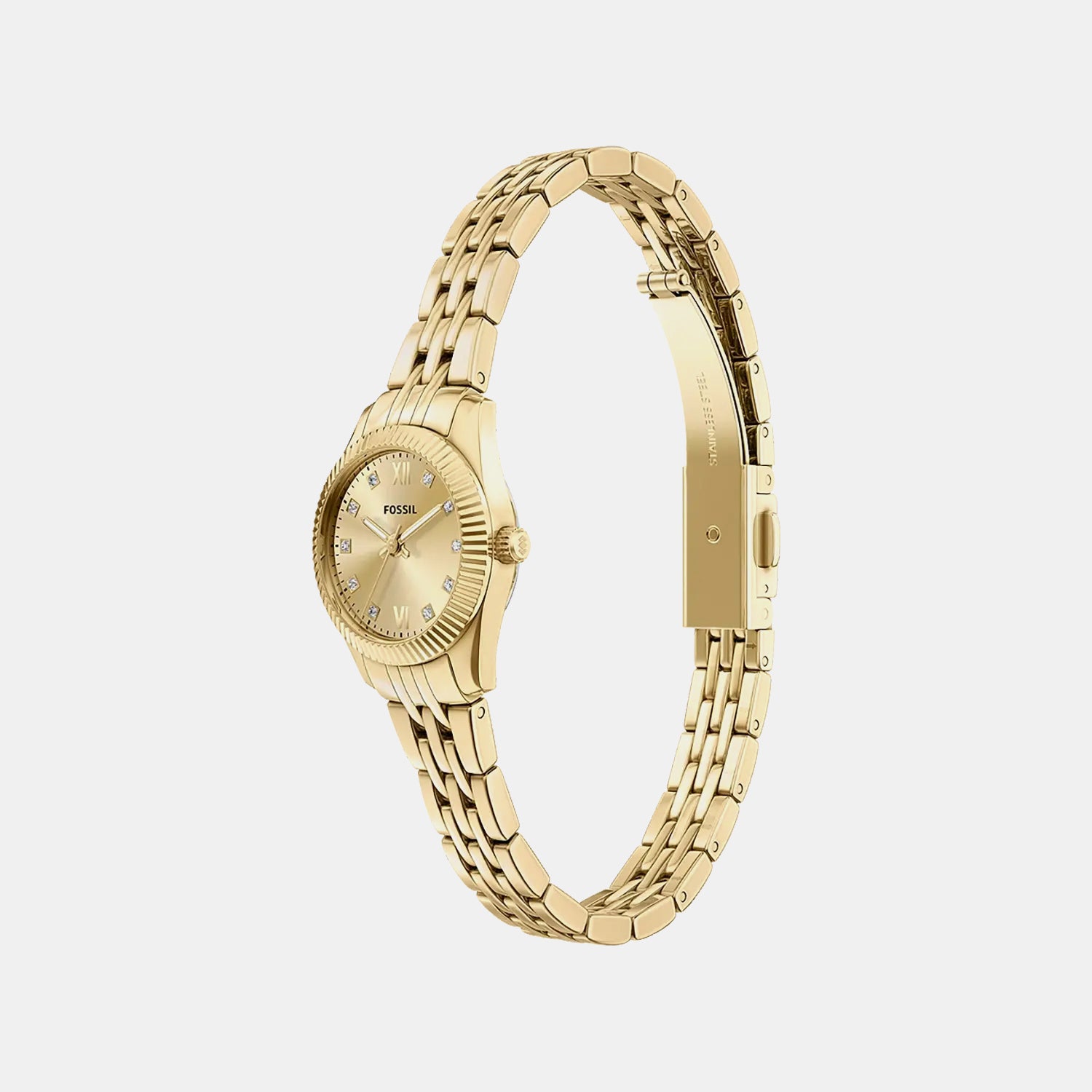 Scarlette Women Quartz Gold Dial Analog Stainless Steel Watch ES5474