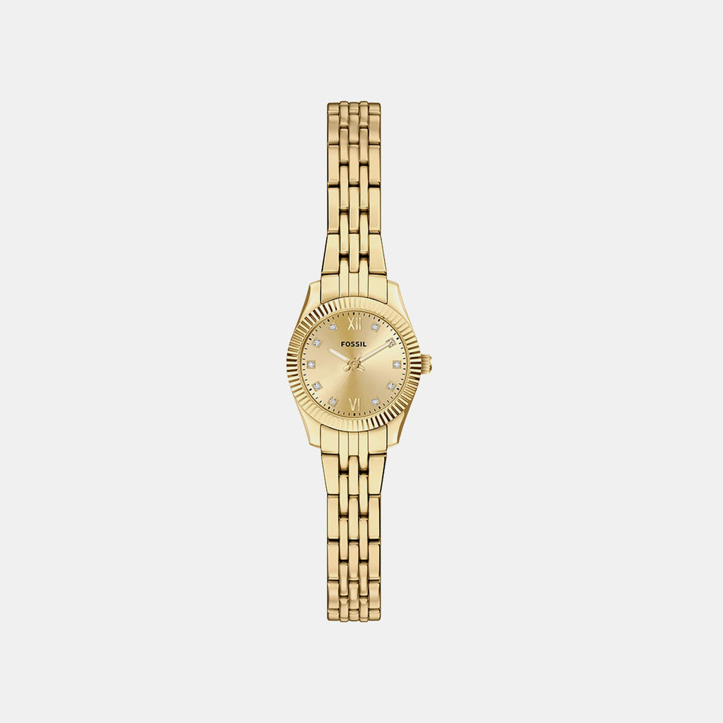Scarlette Women Quartz Gold Dial Analog Stainless Steel Watch ES5474
