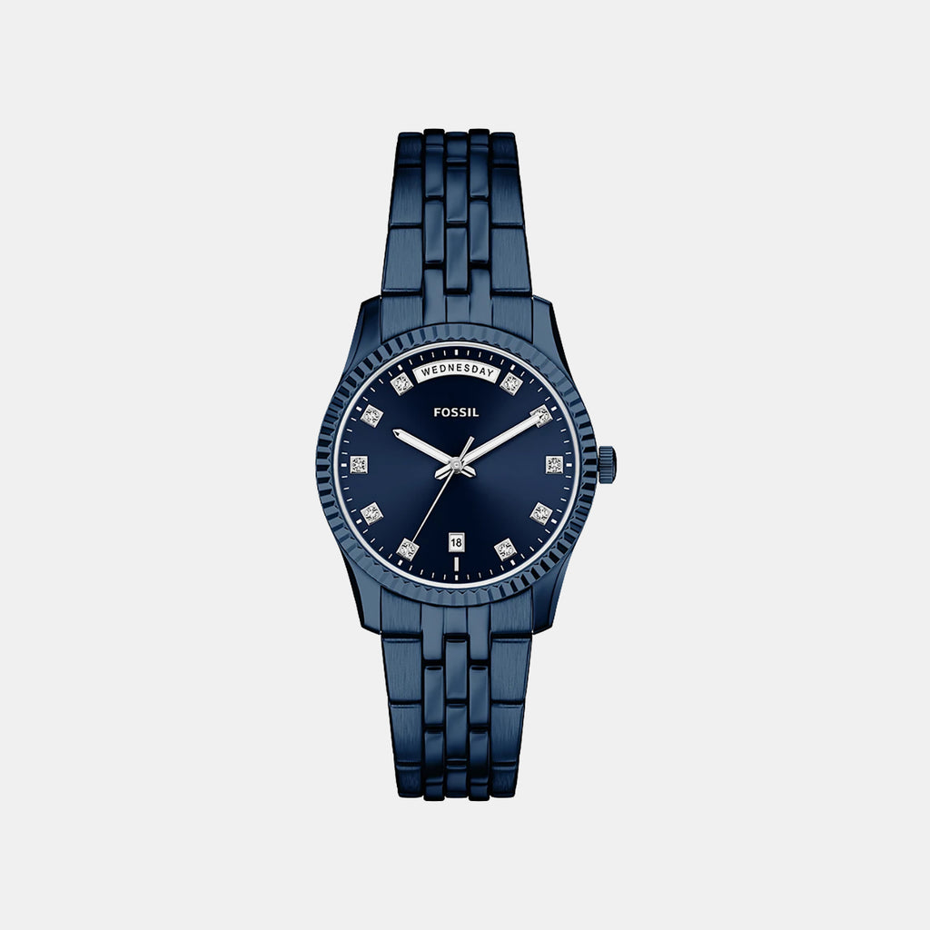 Scarlette Women Quartz Blue Dial Analog Stainless Steel Watch ES5476