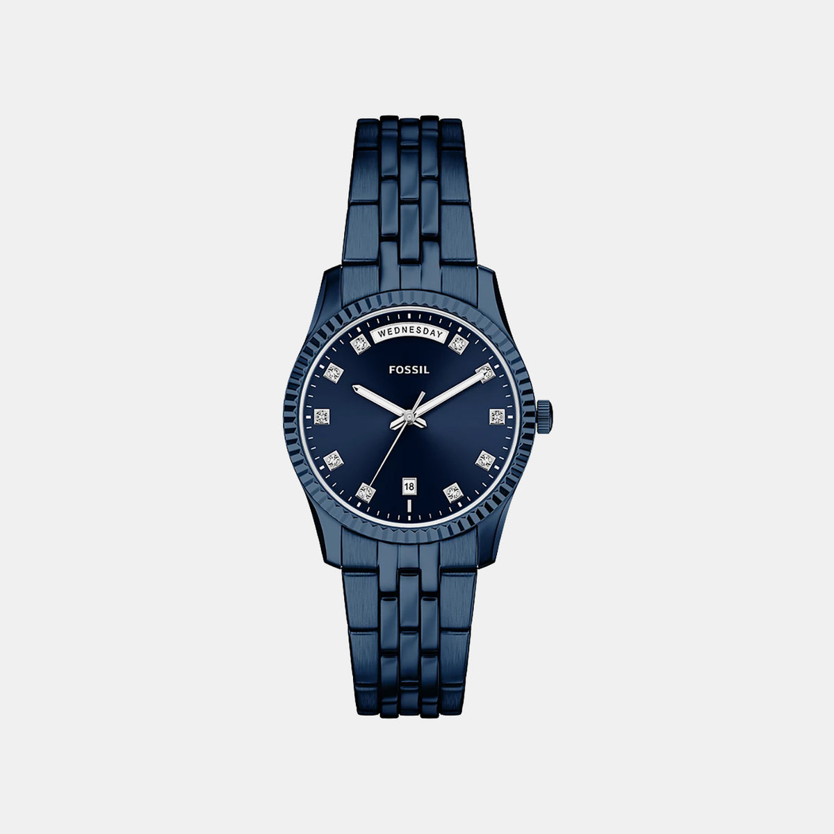 Scarlette Women Quartz Blue Dial Analog Stainless Steel Watch ES5476