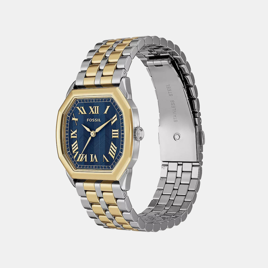 Women Quartz Blue Dial Analog Stainless Steel Watch ES5480
