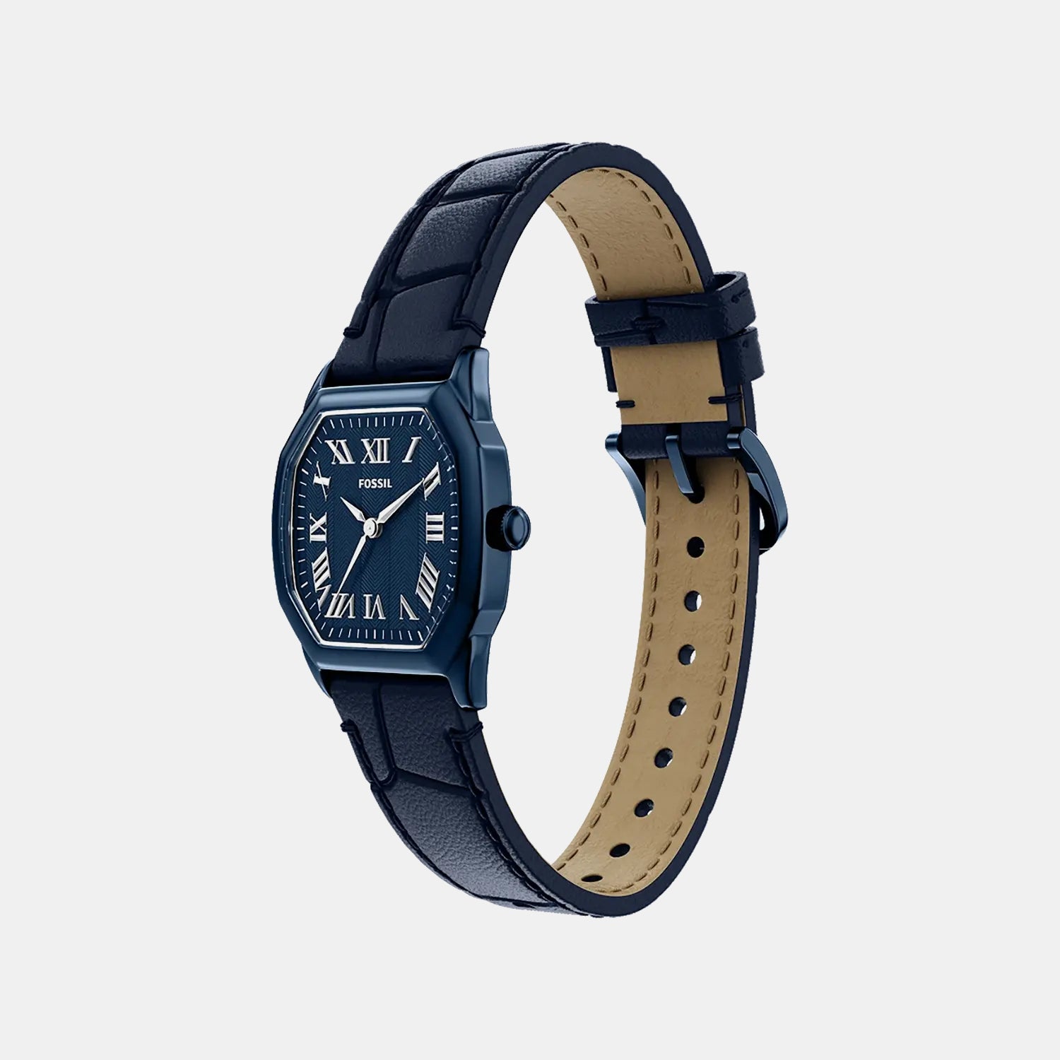 Harlow Women Quartz Blue Dial Analog Leather Watch ES5481