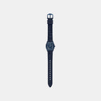Harlow Women Quartz Blue Dial Analog Leather Watch ES5481