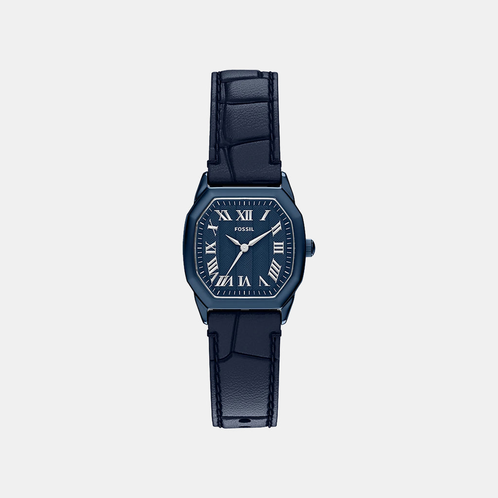 Harlow Women Quartz Blue Dial Analog Leather Watch ES5481