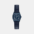 Harlow Women Quartz Blue Dial Analog Leather Watch ES5481