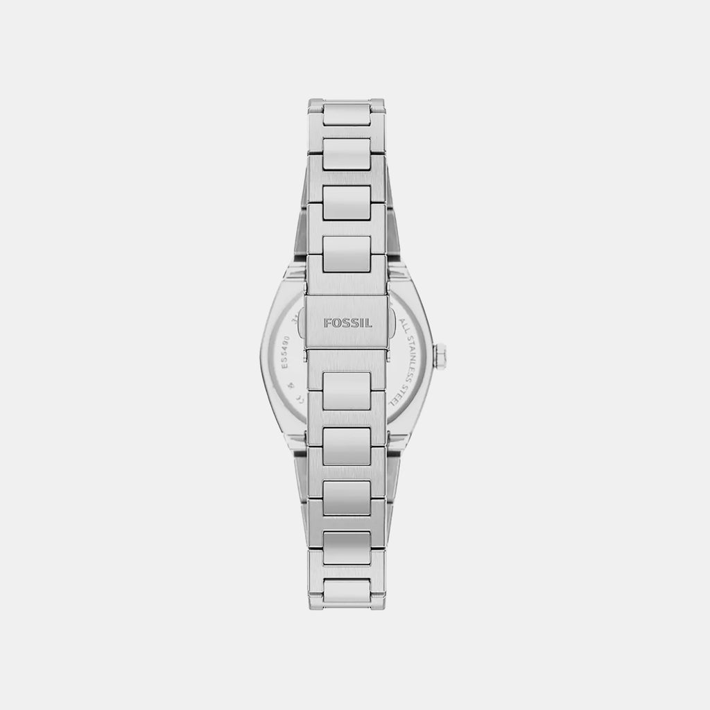 Everett Women Quartz Silver Dial Analog Stainless Steel Watch ES5490