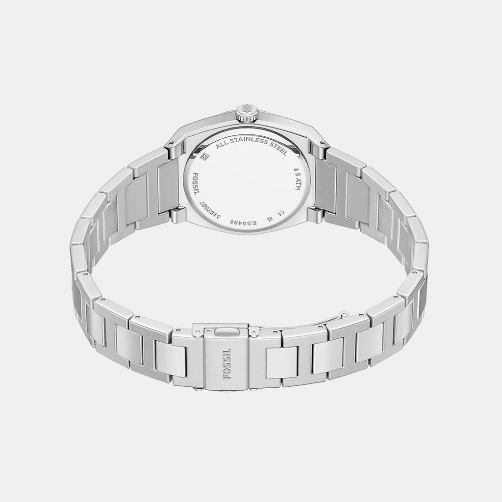 Everett Women Quartz Silver Dial Analog Stainless Steel Watch ES5490