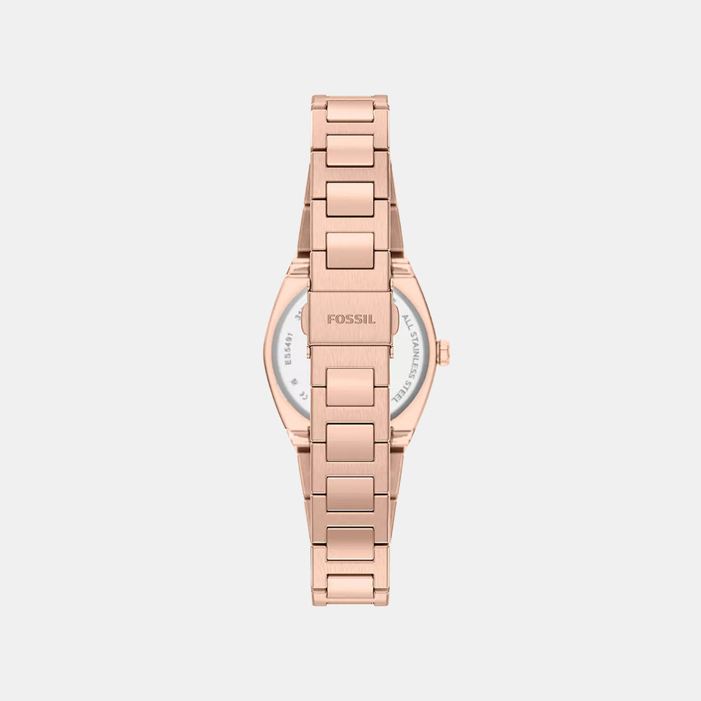 Everett Women Quartz Rose Gold Dial Analog Stainless Steel Watch ES5491