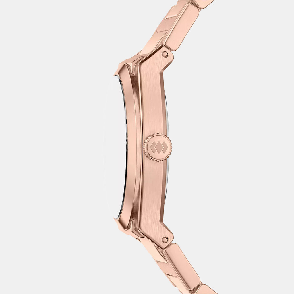 Everett Women Quartz Rose Gold Dial Analog Stainless Steel Watch ES5491