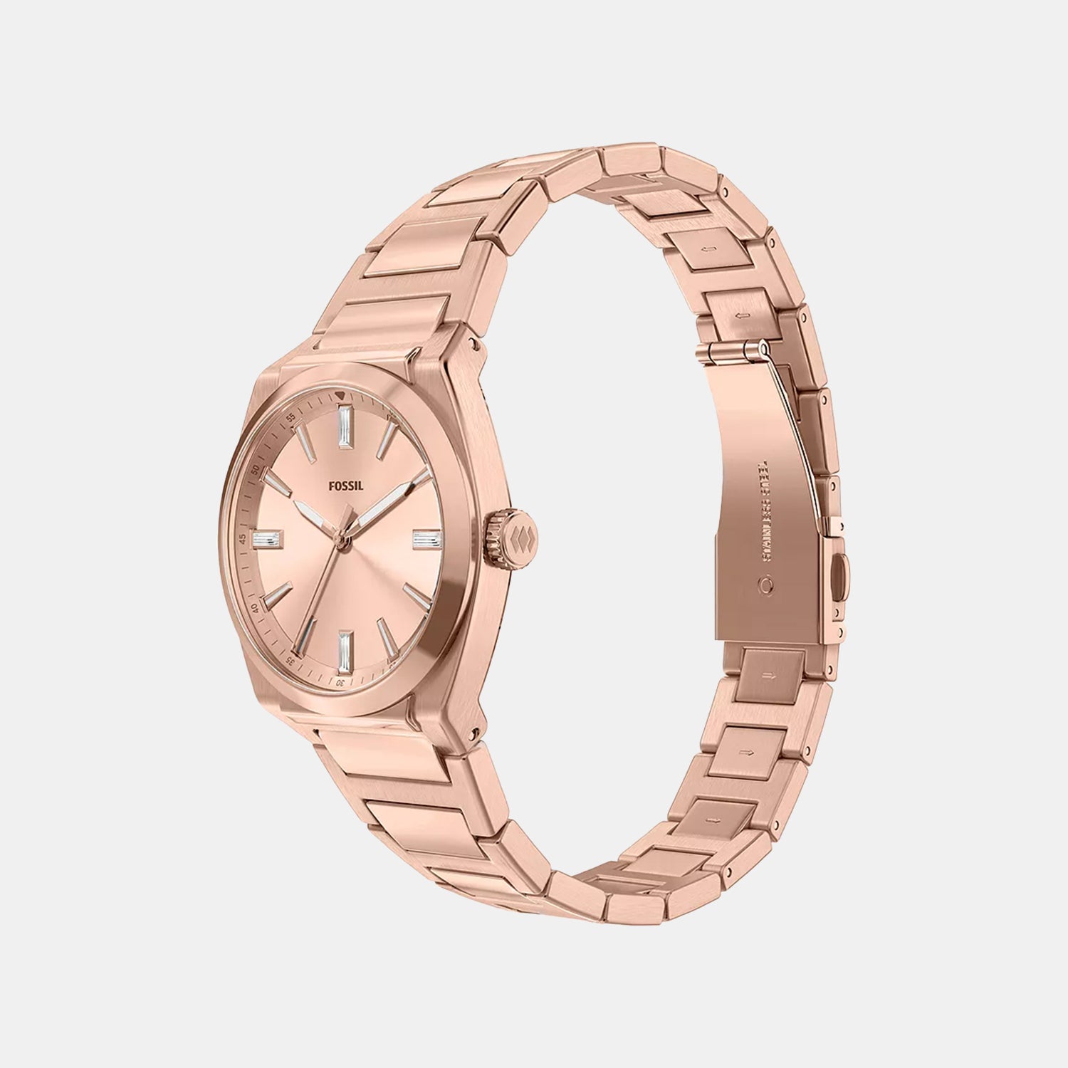Everett Women Quartz Rose Gold Dial Analog Stainless Steel Watch ES5491