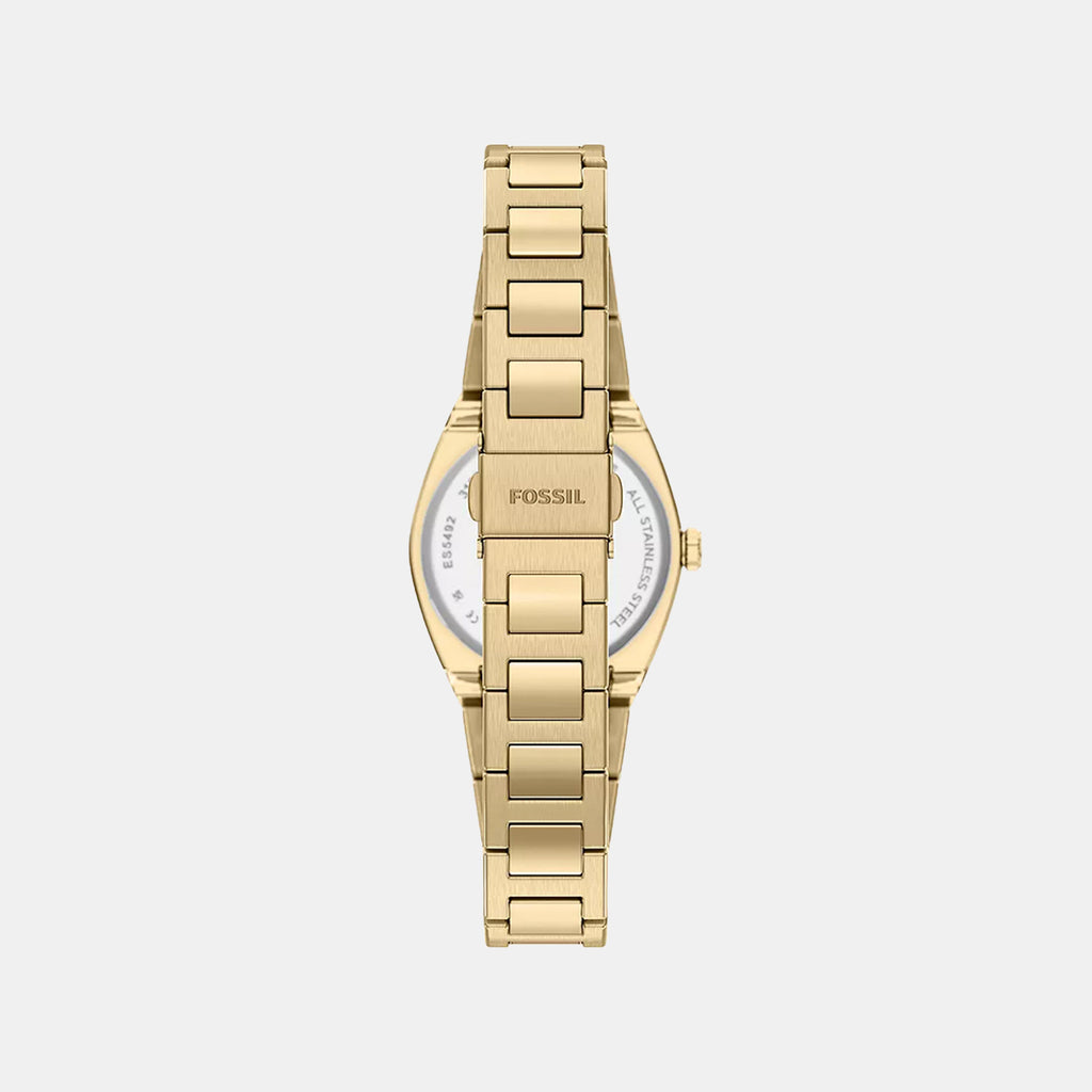 Everett Women Quartz Gold Dial Analog Stainless Steel Watch ES5492