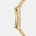 Everett Women Quartz Gold Dial Analog Stainless Steel Watch ES5492