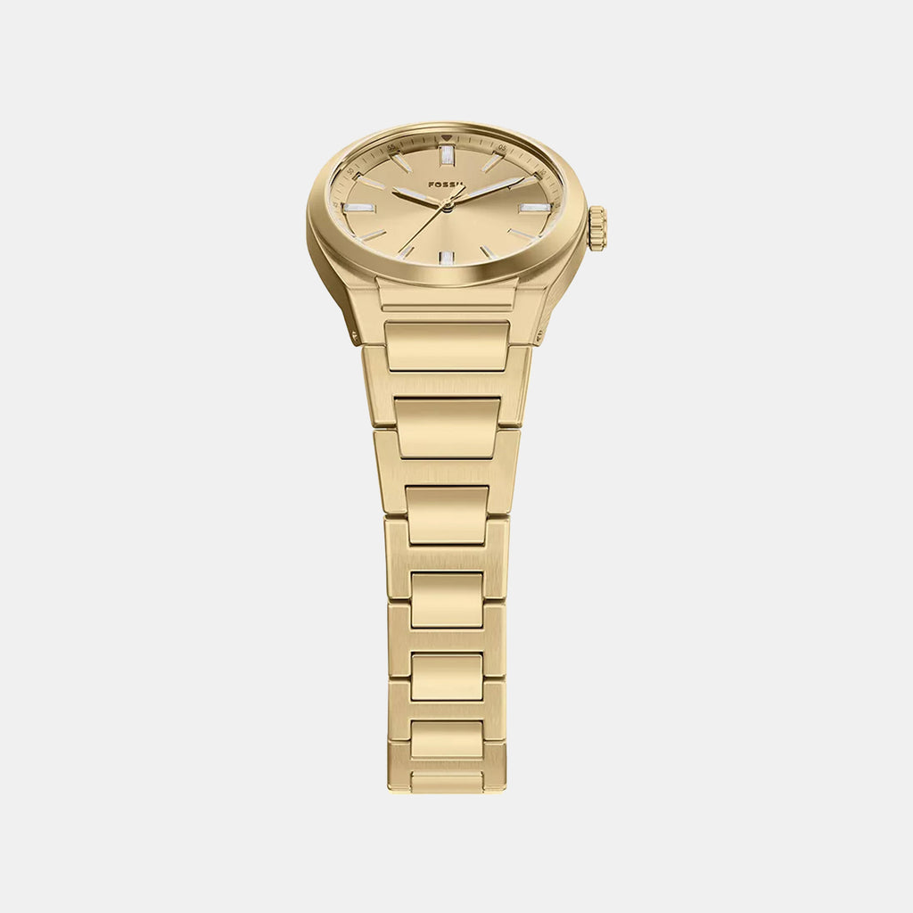 Everett Women Quartz Gold Dial Analog Stainless Steel Watch ES5492