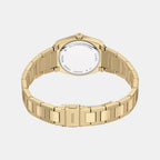 Everett Women Quartz Gold Dial Analog Stainless Steel Watch ES5492