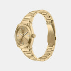Everett Women Quartz Gold Dial Analog Stainless Steel Watch ES5492