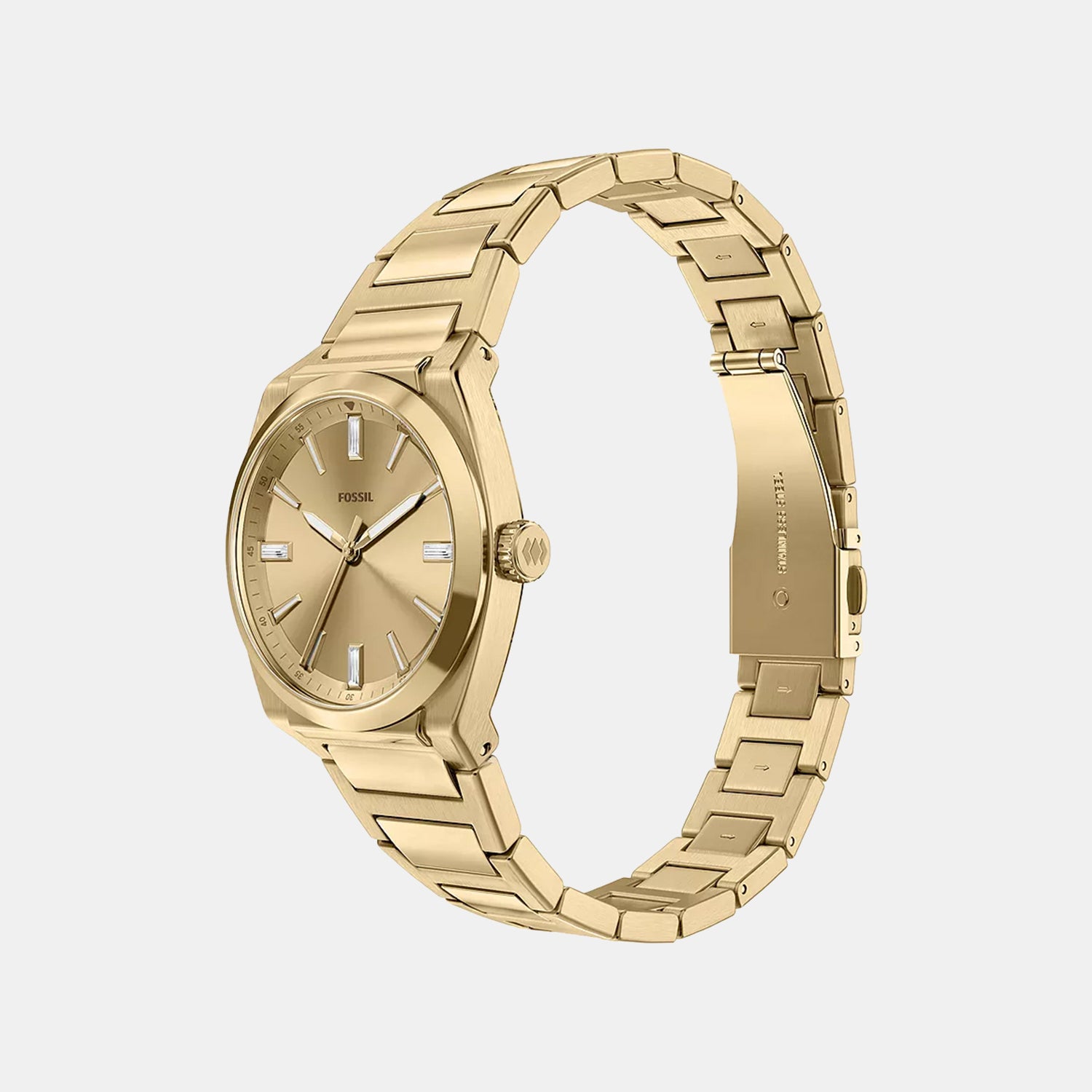 Everett Women Quartz Gold Dial Analog Stainless Steel Watch ES5492