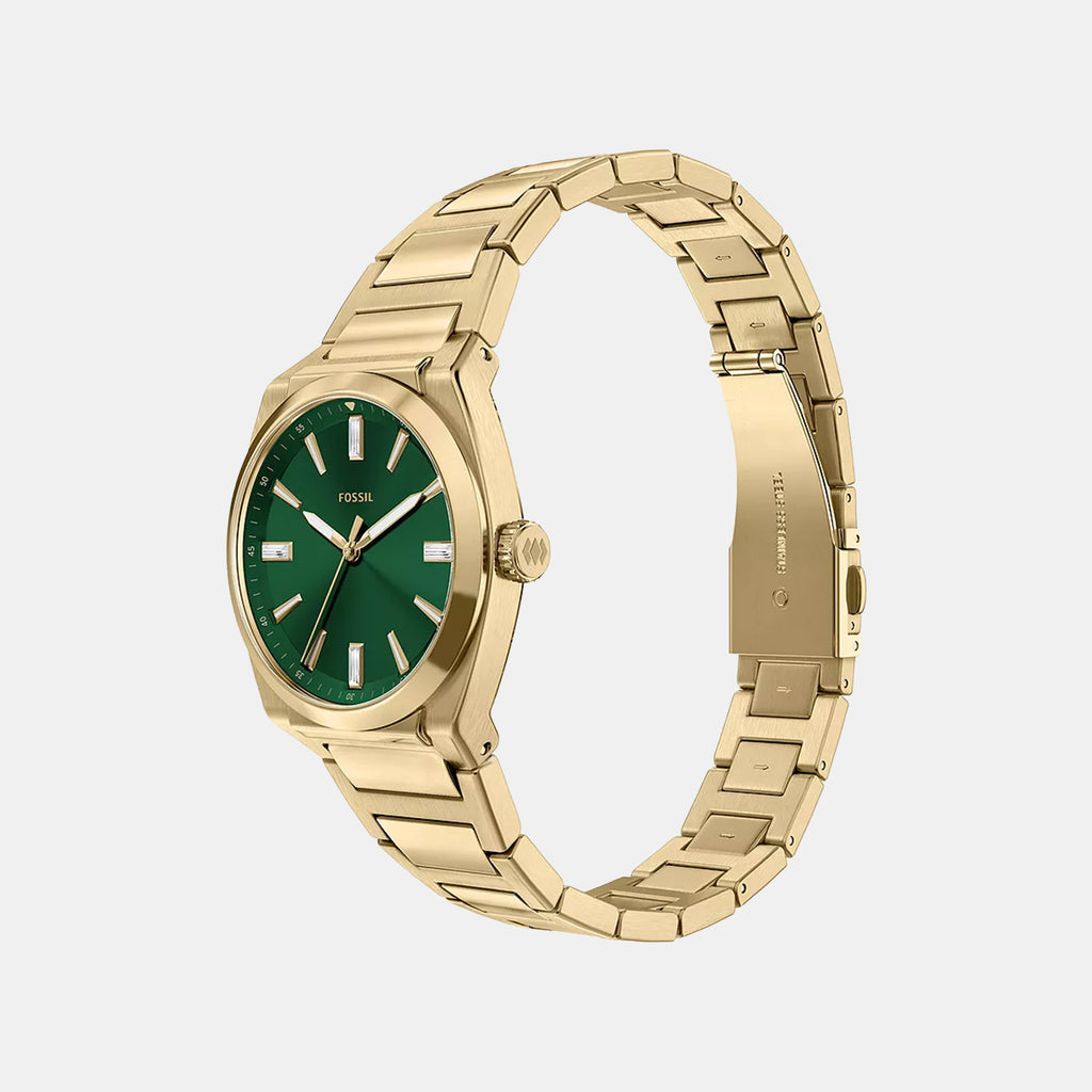 Everett Women Quartz Green Dial Analog Stainless Steel Watch ES5493