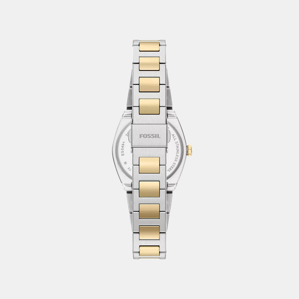 Everett Women Quartz Silver Dial Analog Stainless Steel Watch ES5494