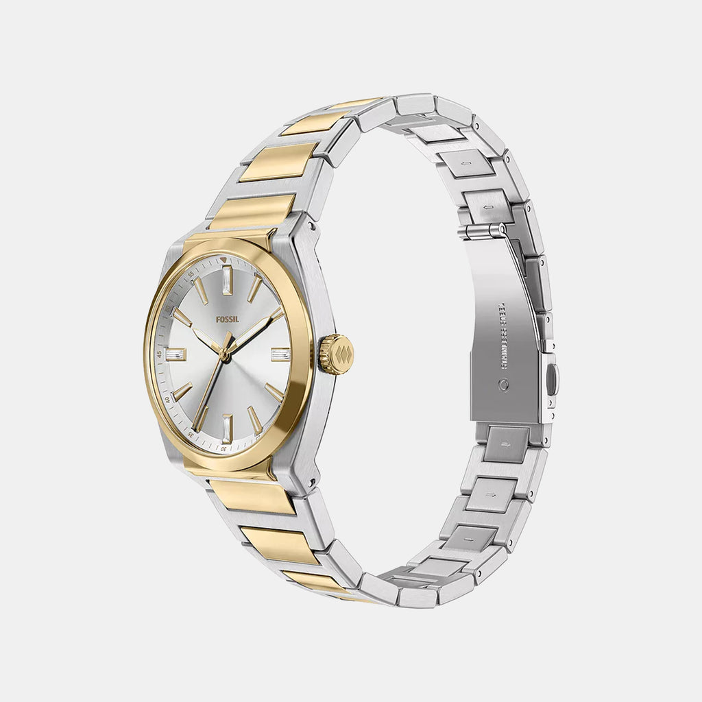 Everett Women Quartz Silver Dial Analog Stainless Steel Watch ES5494