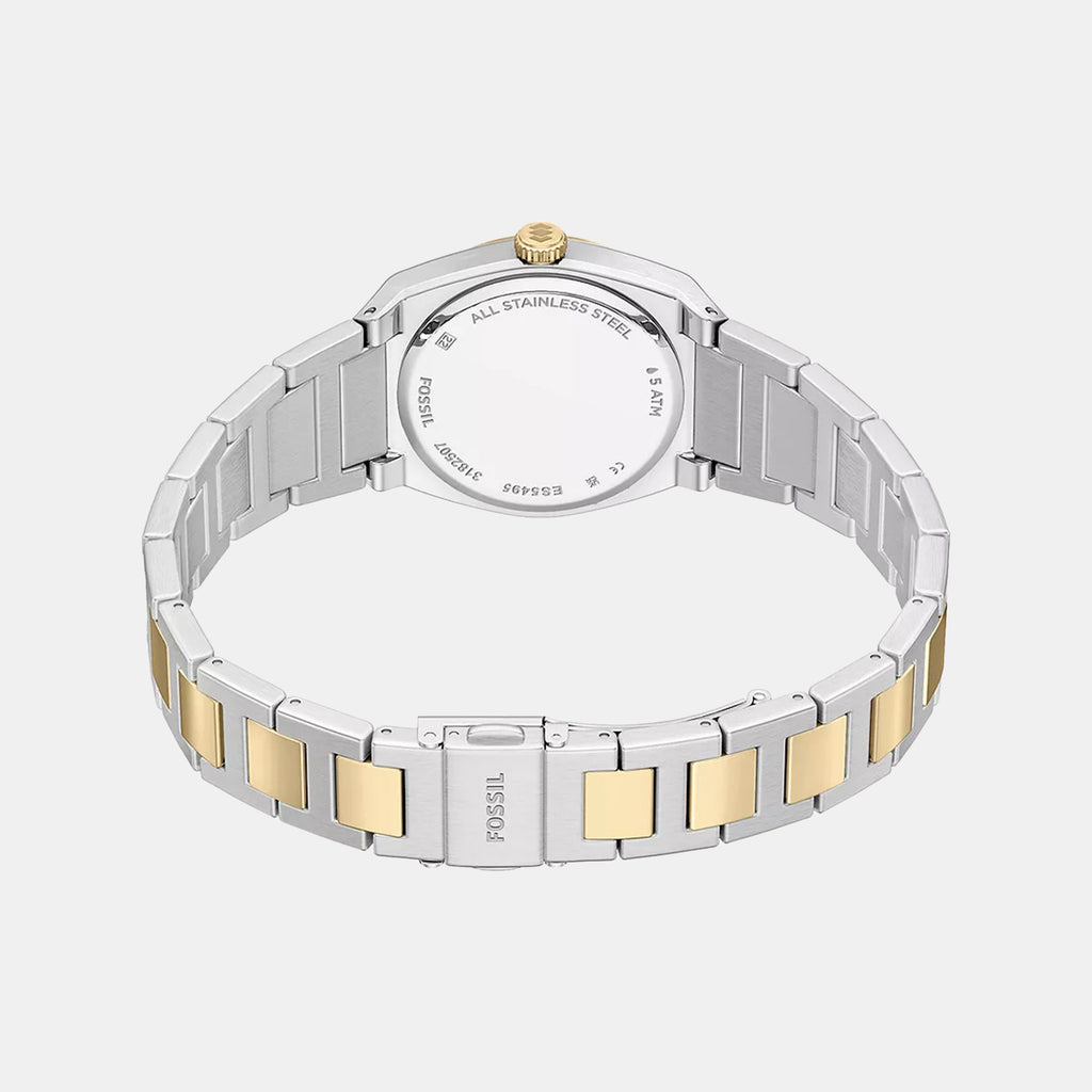 Everett Women Quartz Black Dial Analog Stainless Steel Watch ES5495