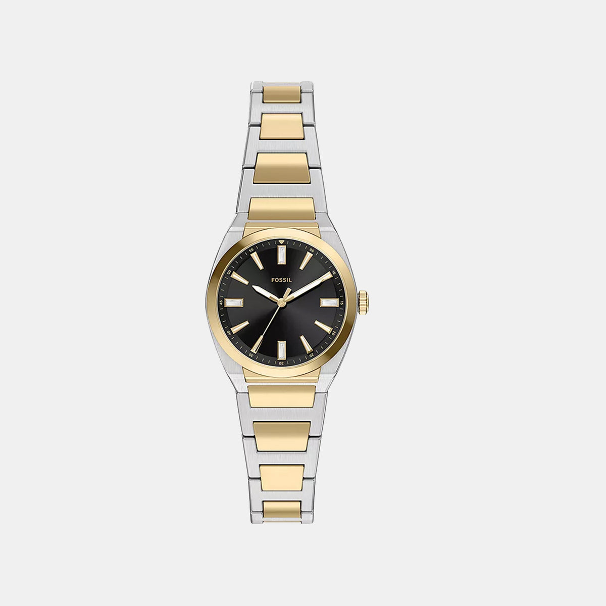 Everett Women Quartz Black Dial Analog Stainless Steel Watch ES5495